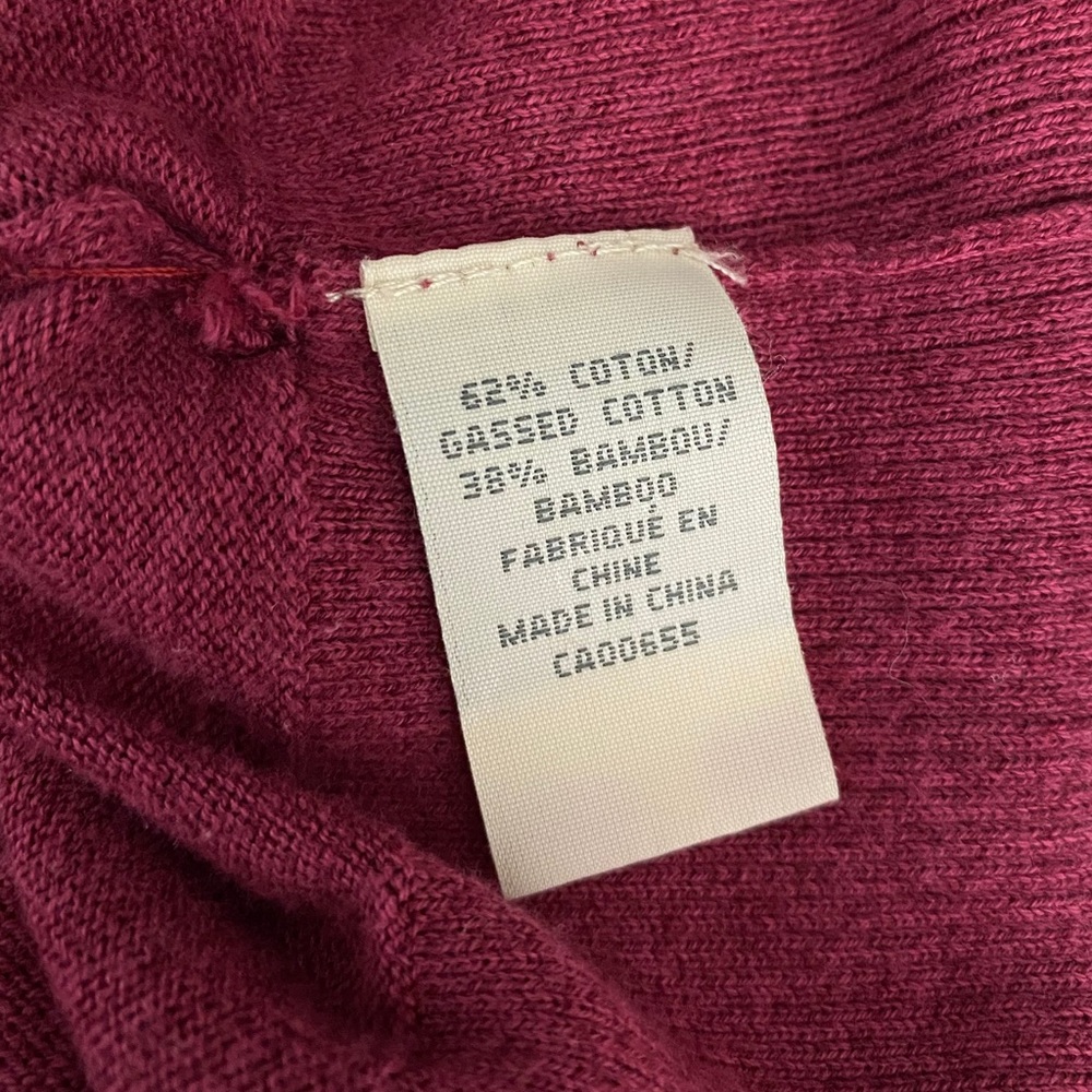 R&W Burgundy 3/4 Sleeve Knit Blouse - Picture 7 of 8